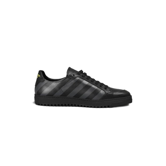 Off-White eleganti sneakers in pelle di vitello con iconiche strisce grigie