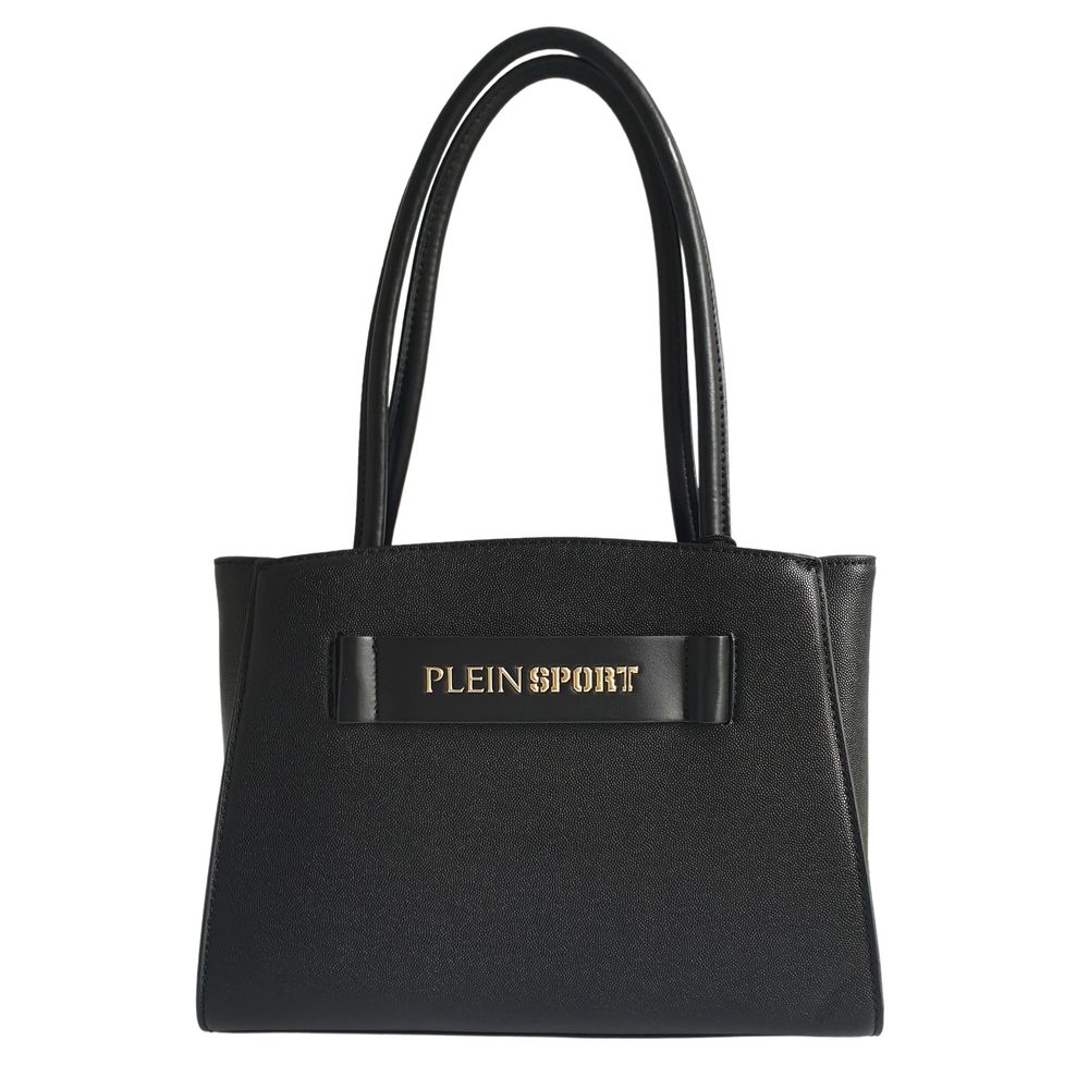 Borsa tote Plein Sport elegante nera a tre scomparti