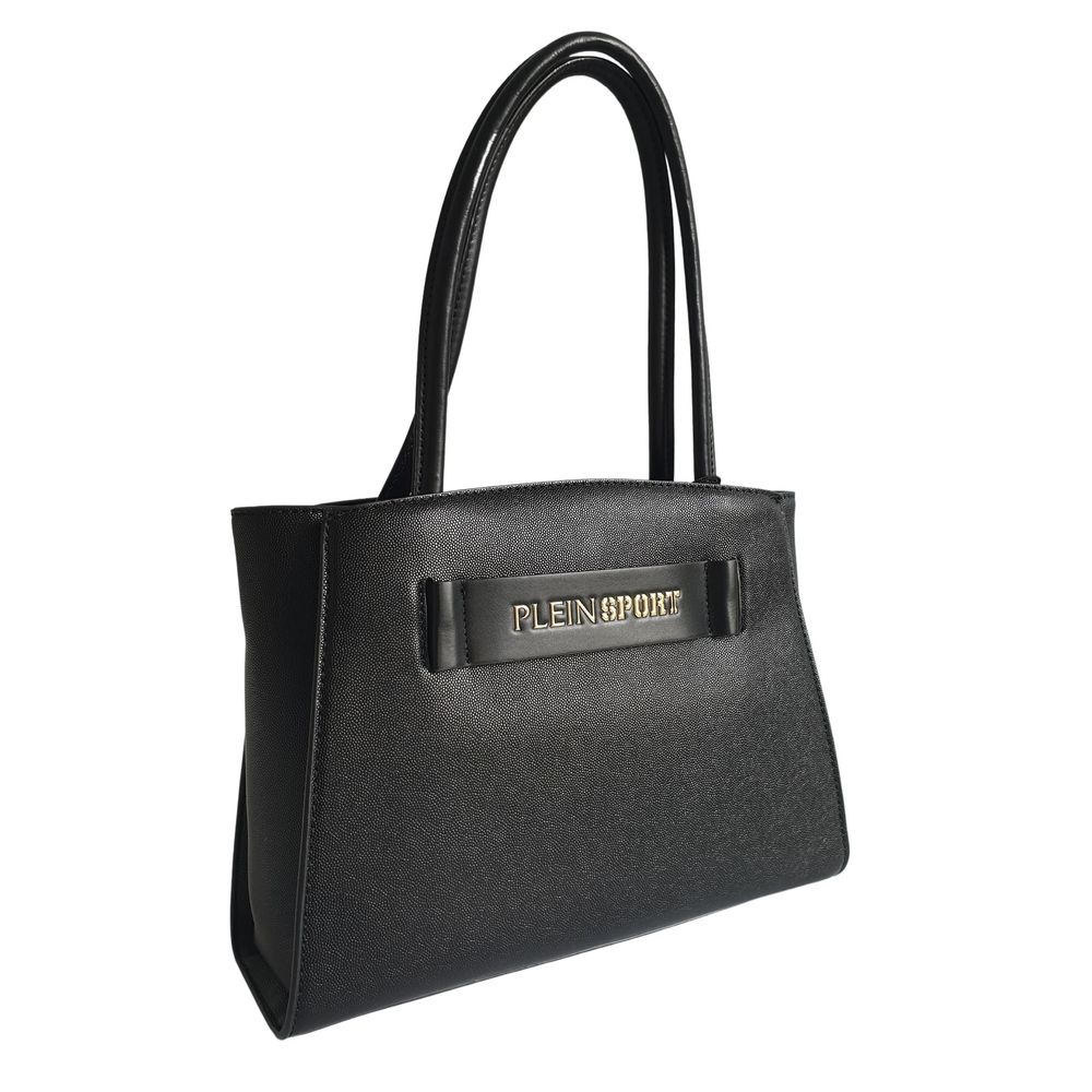 Borsa tote Plein Sport elegante nera a tre scomparti