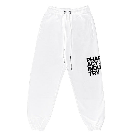 Pantaloni da tuta con stampa logo bianco chic dell'industria farmaceutica