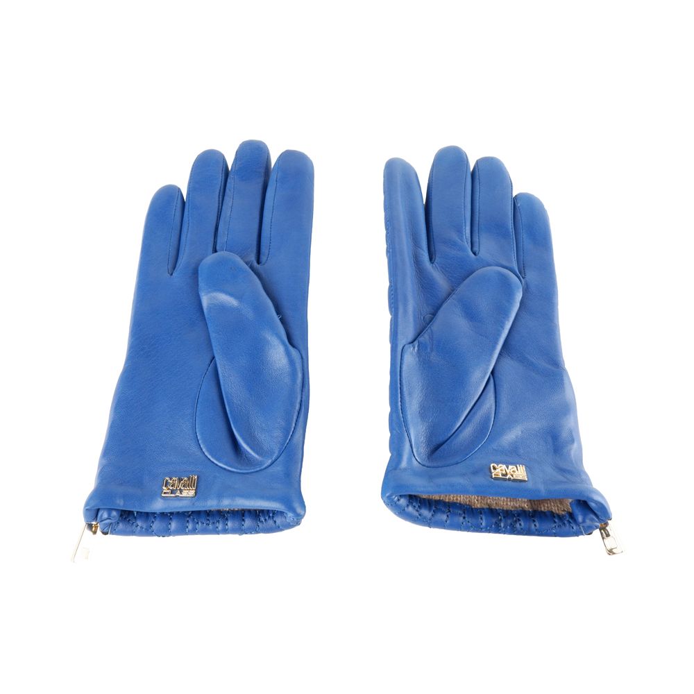 Cavalli Class Blue Lambskin Women Glove