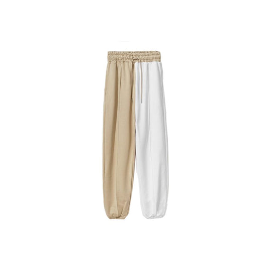 Pantaloni sportivi Comme Des Fuckdown Chic bicolore beige con coulisse