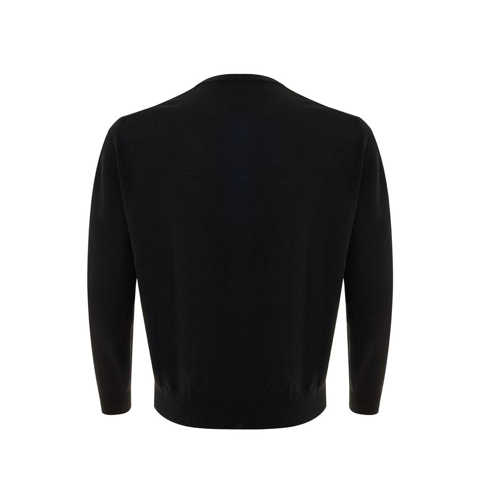 FERRANTE Elegante Maglione Nero in Lana per Uomo