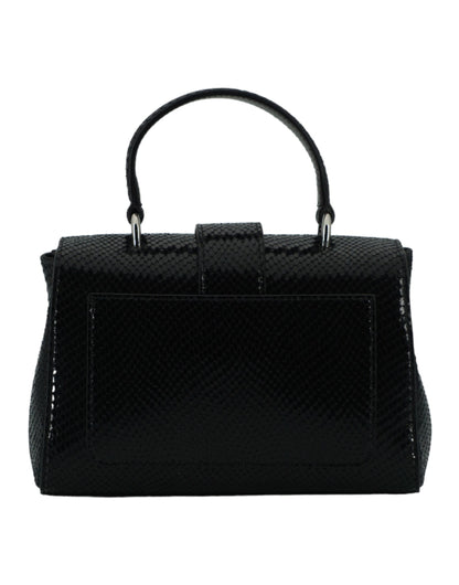 Borsa a tracolla con manico superiore in pelle nera Jimmy Choo