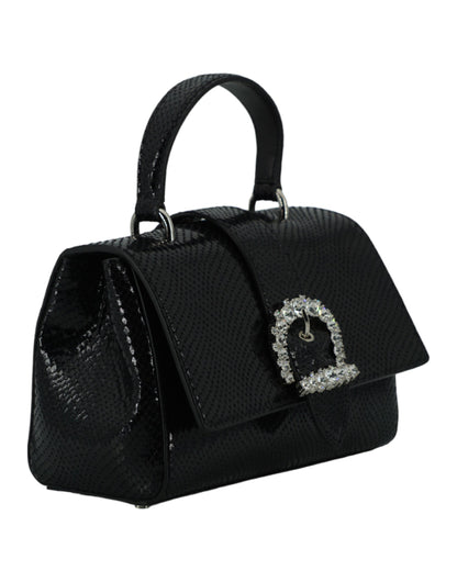 Borsa a tracolla con manico superiore in pelle nera Jimmy Choo