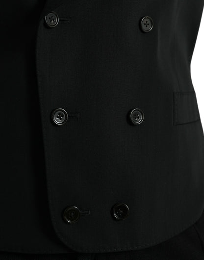 Dolce &amp; Gabbana Gilet in lana nera Abito formale Gilet