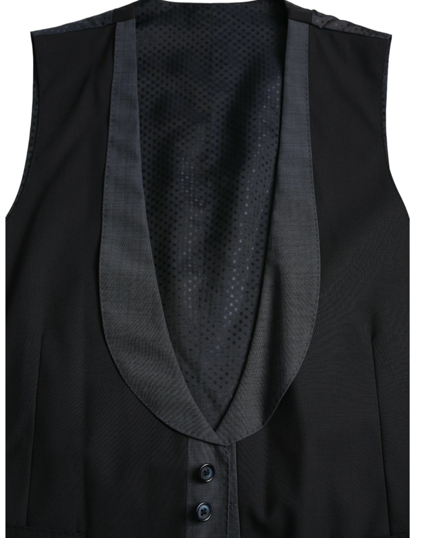 Dolce &amp; Gabbana Gilet in lana nera Abito formale Gilet