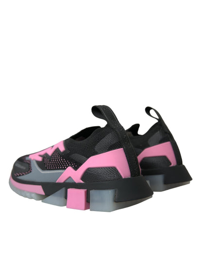 Dolce &amp; Gabbana Nero Rosa Slip On Sorrento Sneakers Scarpe