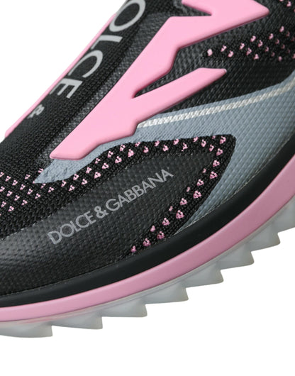 Dolce &amp; Gabbana Nero Rosa Slip On Sorrento Sneakers Scarpe