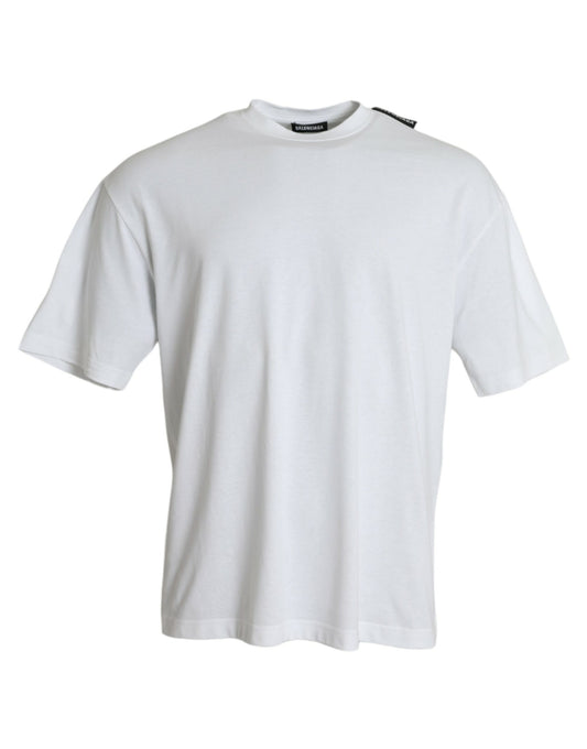 T-shirt girocollo in jersey di cotone bianco sporco Balenciaga