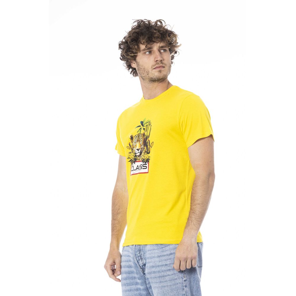 Maglietta da uomo in cotone giallo Cavalli Class