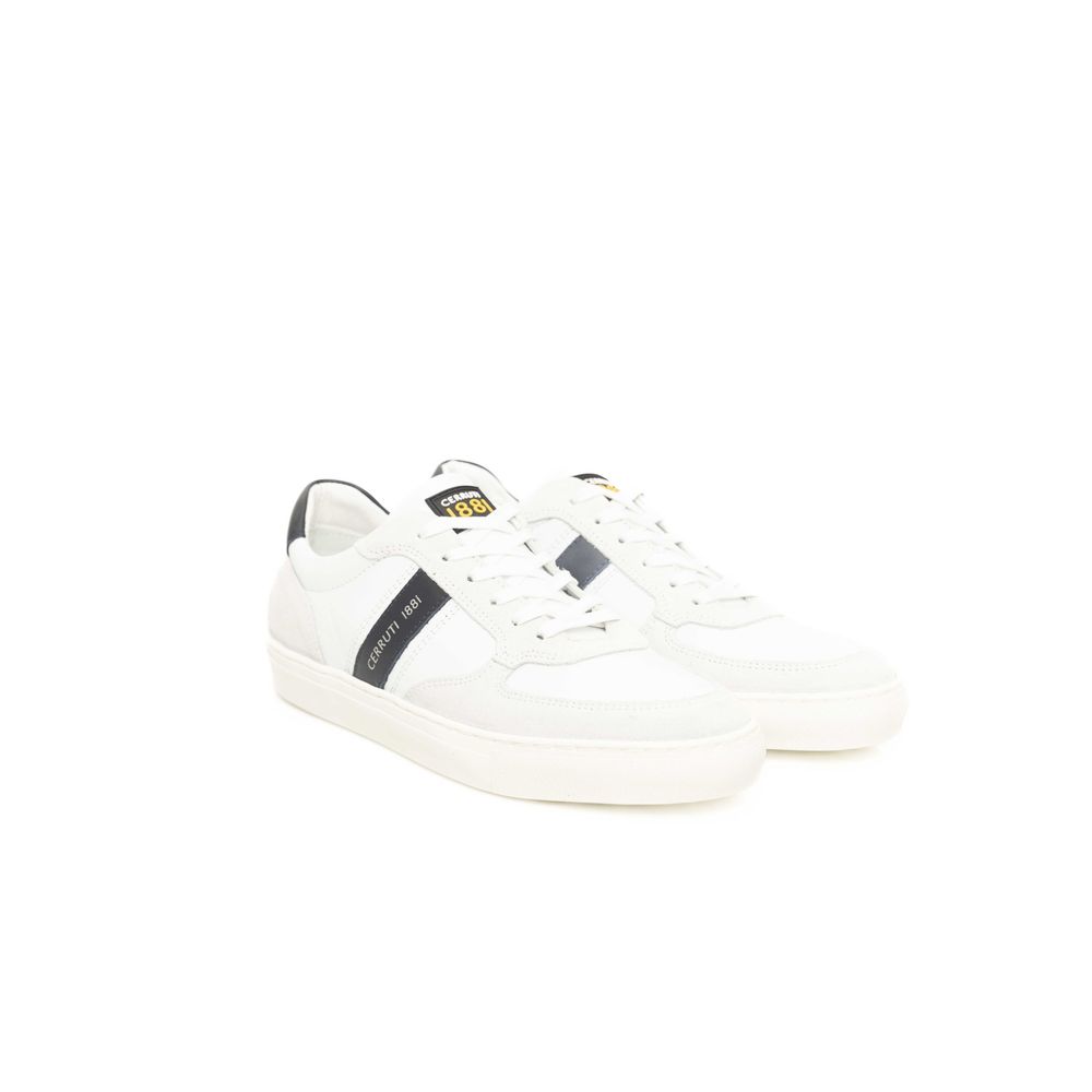 Cerruti 1881 White Leather Men Sneaker