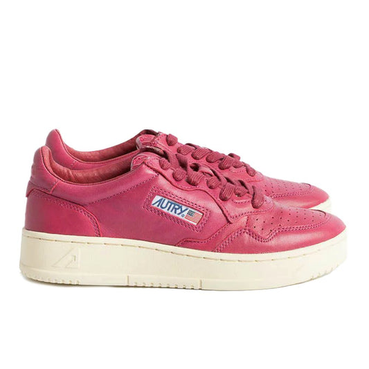 Sneaker Autry Di Capra In Pelle Fucsia