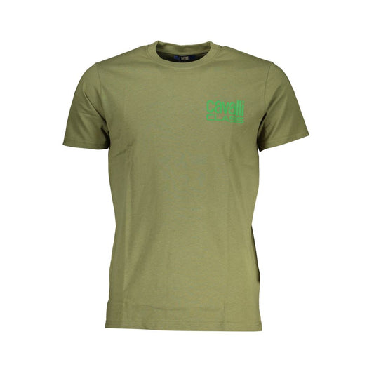 Cavalli Class Green Cotton T-Shirt