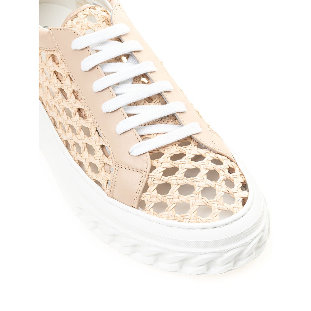 Sneakers Casadei Chic in Pelle Beige