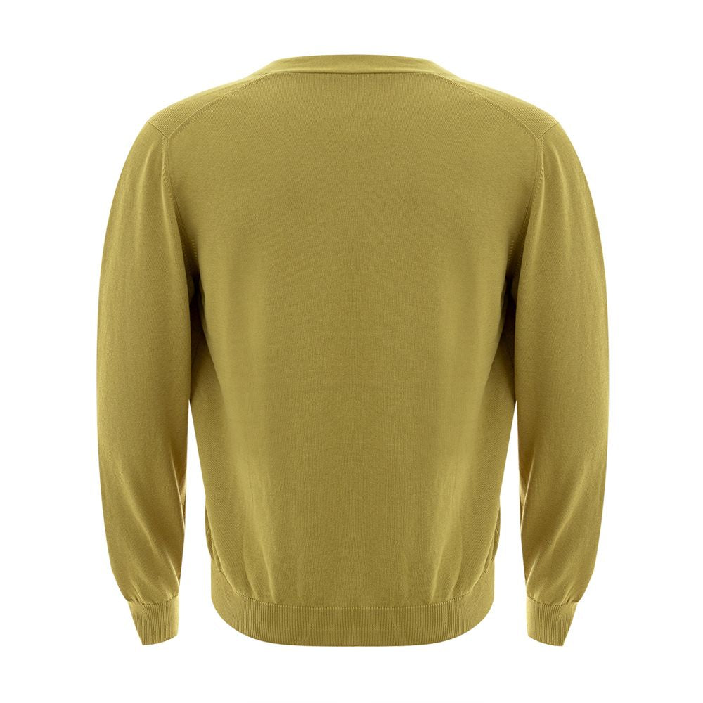 Cardigan in lana italiana Gran Sasso in giallo vibrante