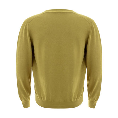 Cardigan in lana italiana Gran Sasso in giallo vibrante