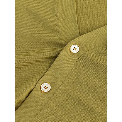 Cardigan in lana italiana Gran Sasso in giallo vibrante