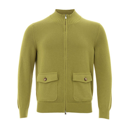 Cardigan da uomo elegante in cotone verde Gran Sasso