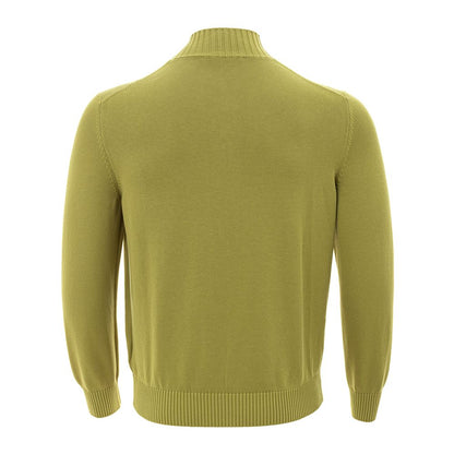 Cardigan da uomo elegante in cotone verde Gran Sasso