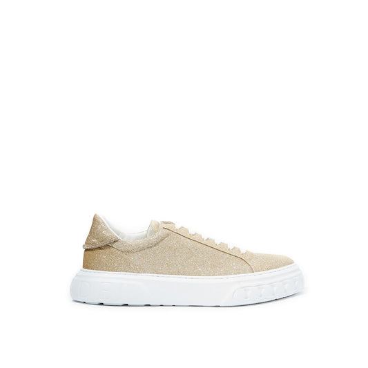 Sneakers Casadei Eleganti in Pelle Oro