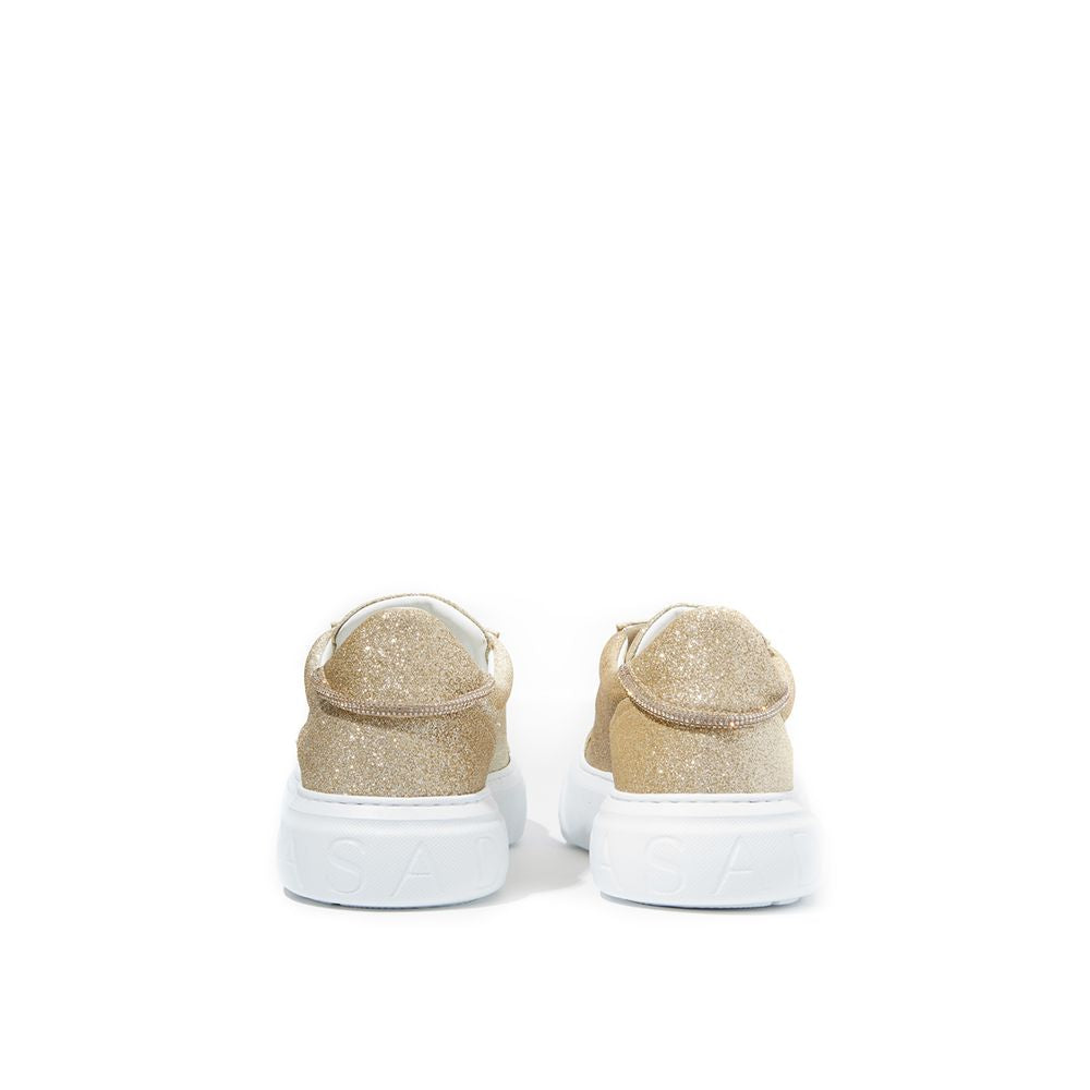 Sneakers Casadei Eleganti in Pelle Oro