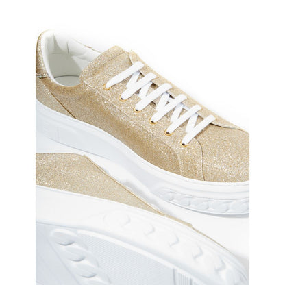 Sneakers Casadei Eleganti in Pelle Oro