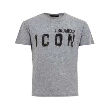 Maglietta in cotone grigio Dsquared² Sleek per uomo alla moda