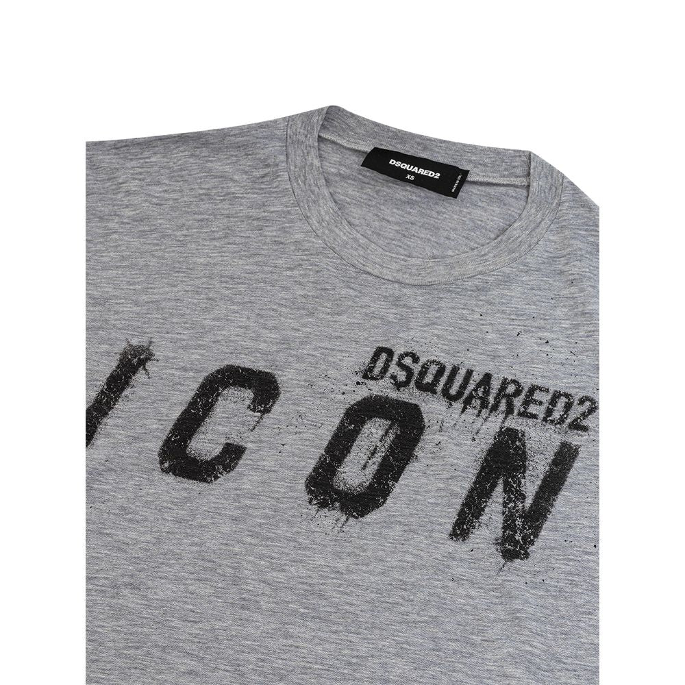 Maglietta in cotone grigio Dsquared² Sleek per uomo alla moda