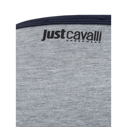 Мужская элегантная серая хлопковая футболка Just Cavalli