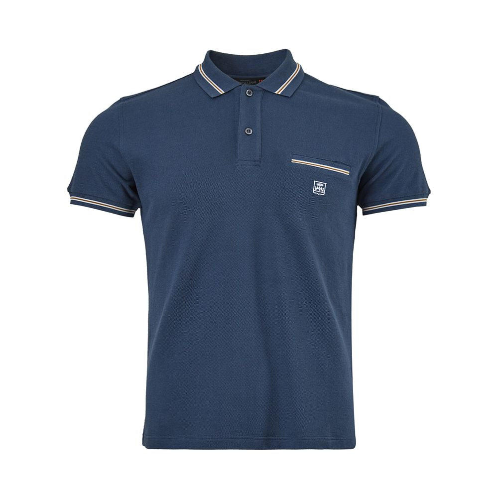 Corneliani Polo elegante in cotone italiano blu