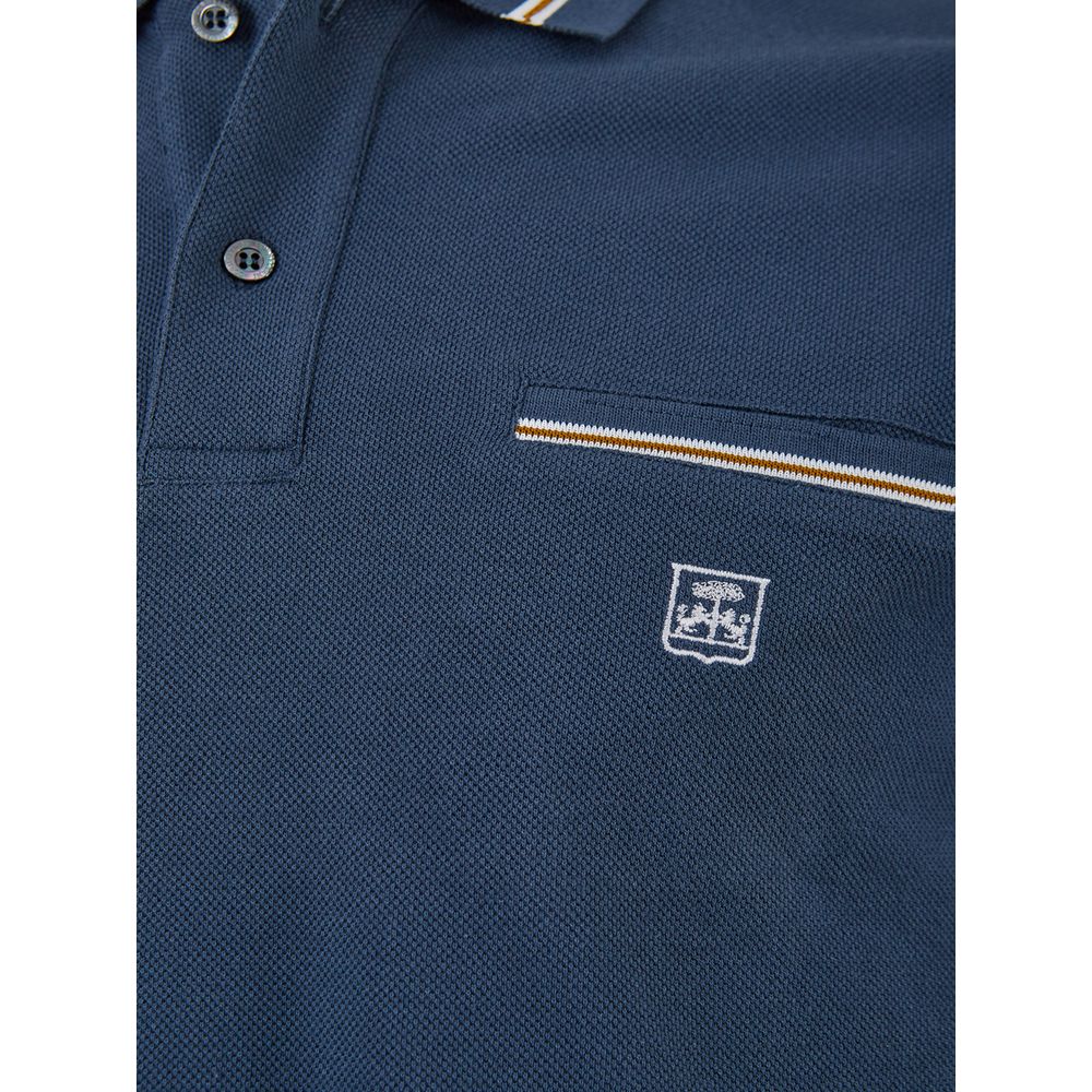 Corneliani Polo elegante in cotone italiano blu