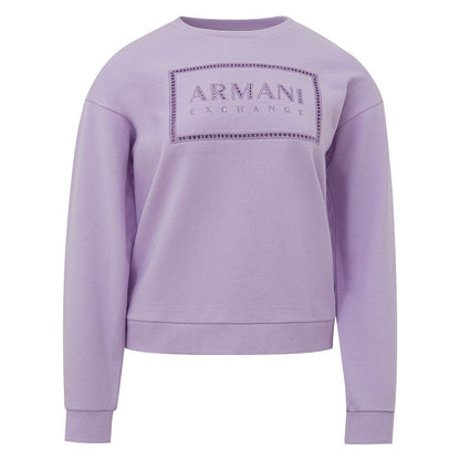 Maglione in cotone viola chic Armani Exchange per donna