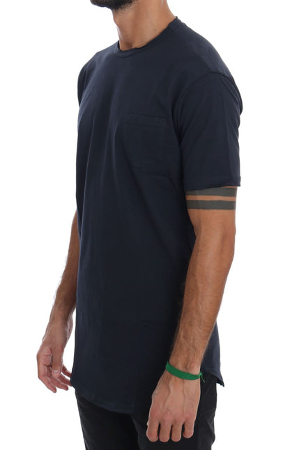 T-shirt girocollo in cotone blu chic di Daniele Alessandrini