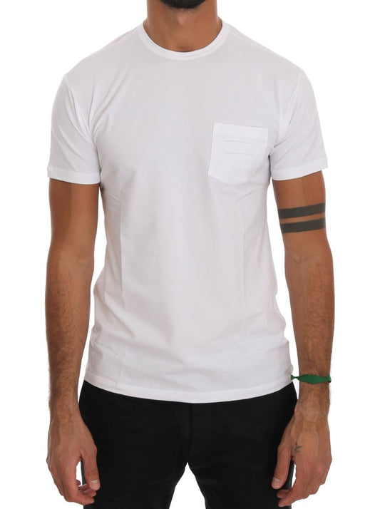 Daniele Alessandrini T-shirt elegante bianca girocollo in cotone