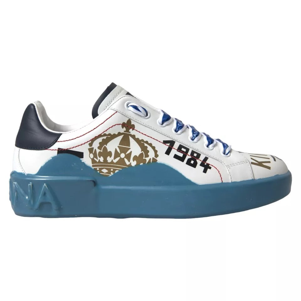 Dolce &amp; Gabbana Scarpe da ginnastica Portofino Melt stampate blu bianco