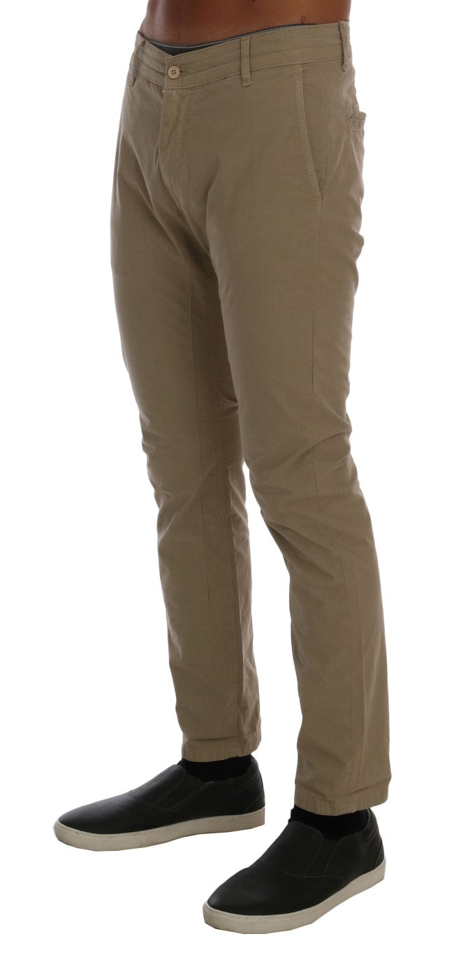 Daniele Alessandrini Chino slim fit beige per uno stile sofisticato