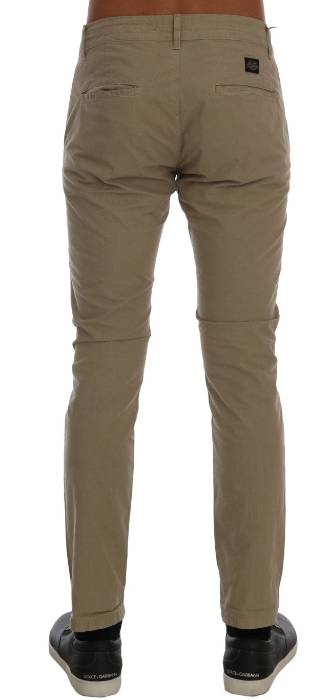 Daniele Alessandrini Chino slim fit beige per uno stile sofisticato