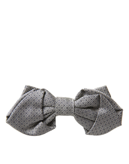 Dolce & Gabbana Gray Silk Adjustable Neck Men Bow Tie