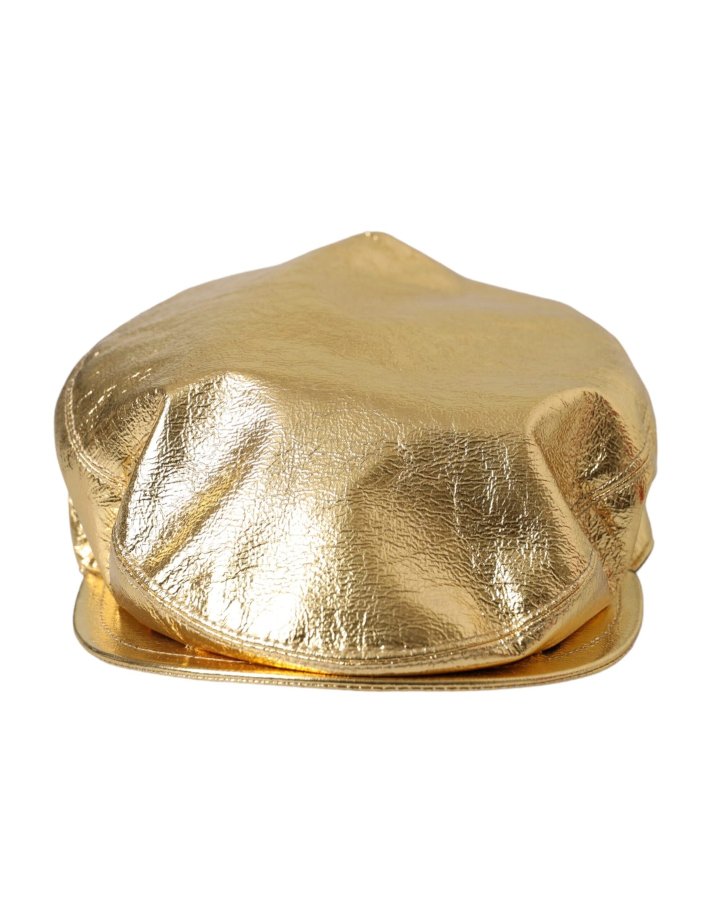 Dolce &amp; Gabbana Cappello Newsboy Uomo in Poliestere Oro Metallizzato