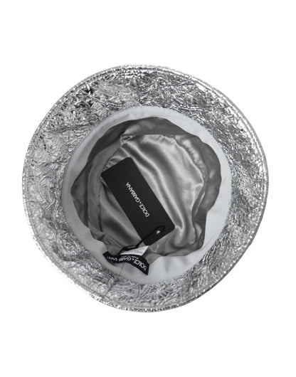 Dolce & Gabbana Metallic Silver Polyester Bucket Hat Men