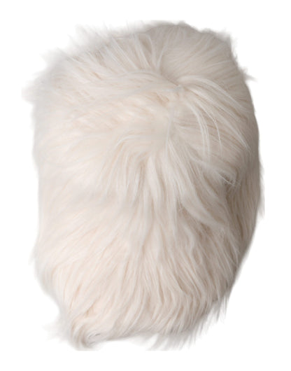 Dolce & Gabbana Off White Faux Fur Baseball Hat Men