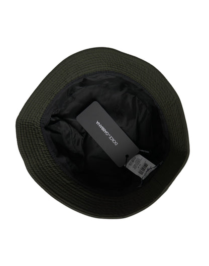 Dolce & Gabbana Army Green Polyester Cap Bucket Hat Men