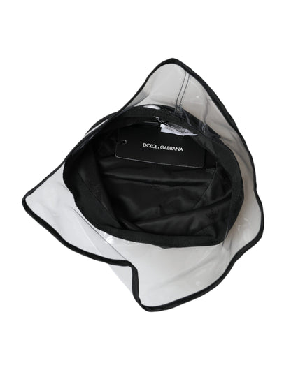 Dolce & Gabbana Black Polyester Plastic Bucket Hat Men