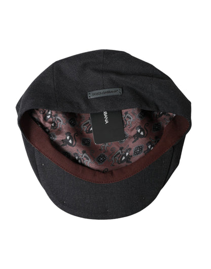 Dolce &amp; Gabbana Cappello Newsboy Uomo in Cotone Grigio