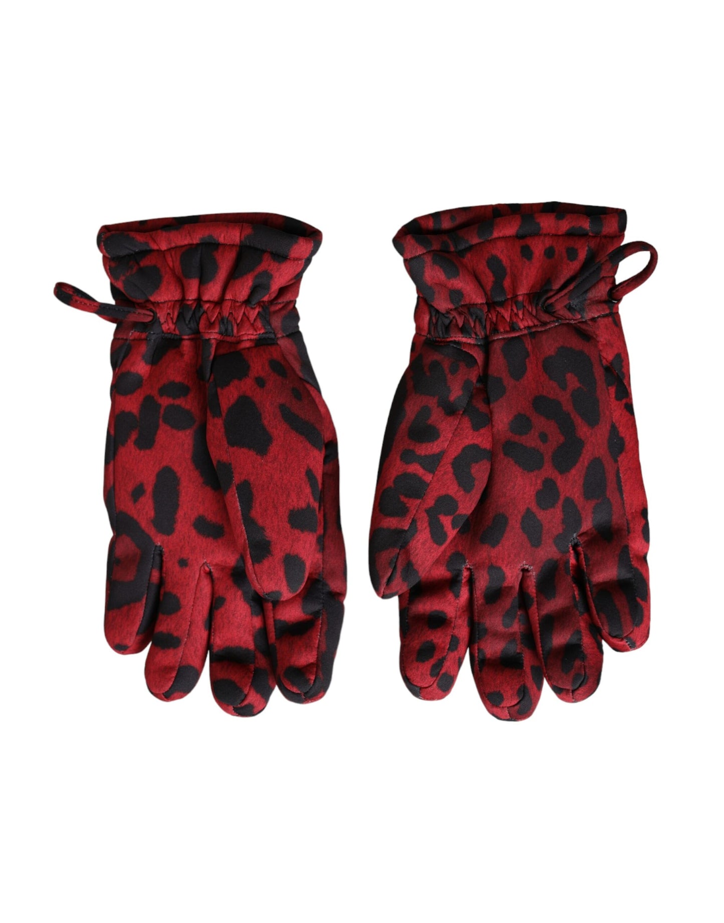 Guanti da polso Dolce &amp; Gabbana con logo leopardato rosso