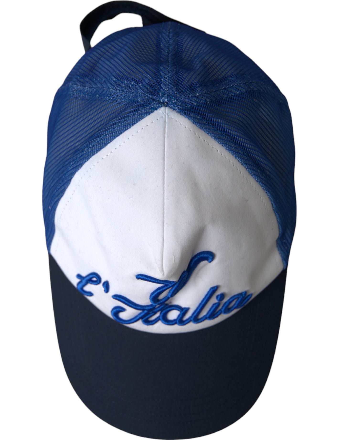 Cappello da baseball Dolce &amp; Gabbana in maglia blu bianco nero Italia