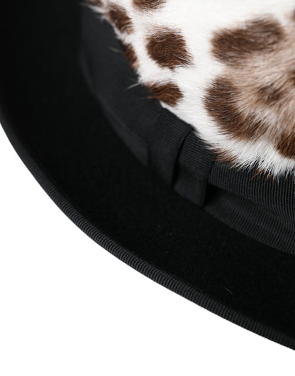 Dolce &amp; Gabbana Cappello da donna Fedora leopardato multicolore