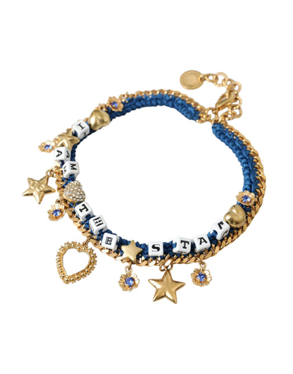 Dolce &amp; Gabbana Bracciale Iam The Star in ottone dorato con catena