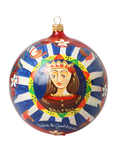 Dolce &amp; Gabbana Multicolor Carretto Print Round Ornament Christmas Ball